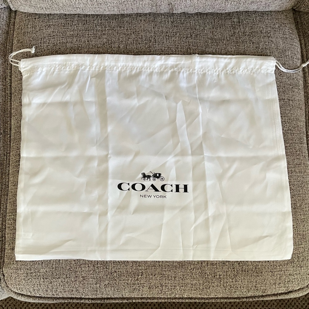 Coach Purse Drawstring Dustbag 20x24, 15x24 inches White Logo Carriage EST 1941 - Picture 5 of 12